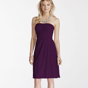 David’s Bridal SHORT STRAPLESS BRIDESMAID DRESS